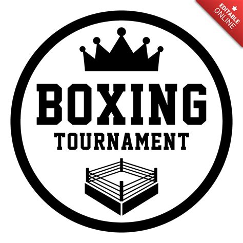 Plantilla de diseño de logotipo de torneo de boxeo negro Modelo de