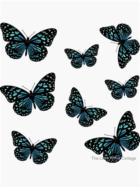 Retro Blue Butterfly Pack Sticker By Roxannechee Redbubble