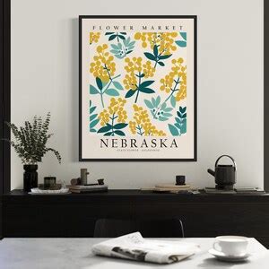 Nebraska State Flower, Nebraska Flower Market Art Print, Goldenrod 1960 ...