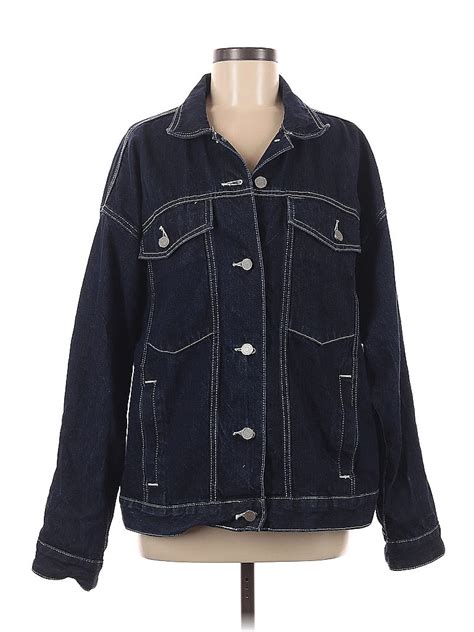 Bdg 100 Cotton Solid Navy Blue Denim Jacket Size M 56 Off Thredup