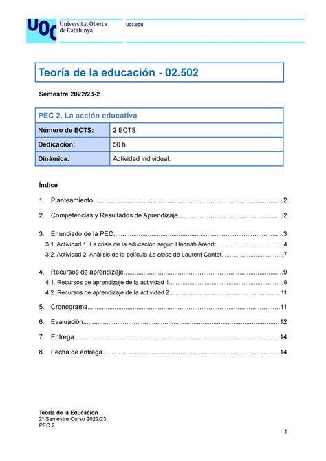 Pec La Acci N Educativa Ibe Teor A De La Educaci N