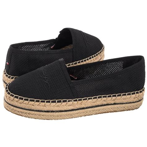 Espadryle Tommy Hilfiger Th Textured Flatform Espadrille Black