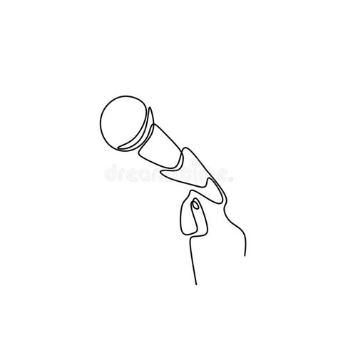 Continuous Line Art Microphone Stock Illustrations Continuous