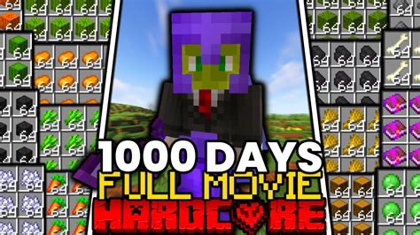 I Survived 1000 Days In Hardcore Minecraft FULL MINECRAFT MOVIE YouTube