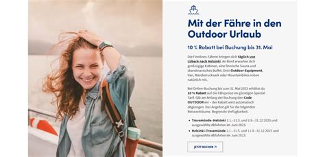 Finnlines Outdoor Angebot bis zu 15 Rabatt auf Finnland Fähre