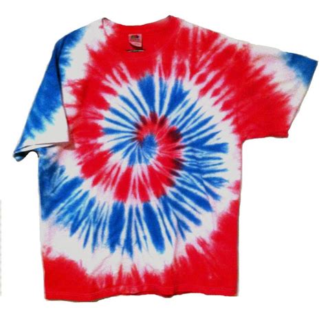 Patriotic Tie Dye Shirt Red White And Blue Spiral For Men And