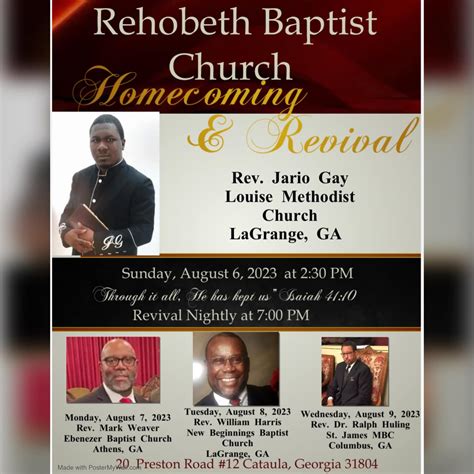 Homecoming 2023 Rehobeth Baptist Church