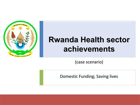 Rwanda Health Sector Achievements Ppt