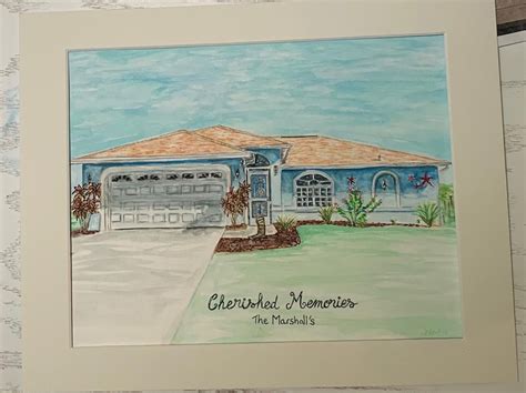 Custom Watercolor Home Portrait Home