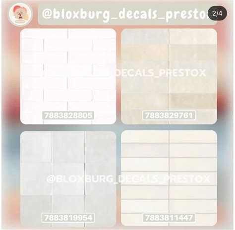 Four Different Types Of White Tiles With The Words Bloxburg Deals