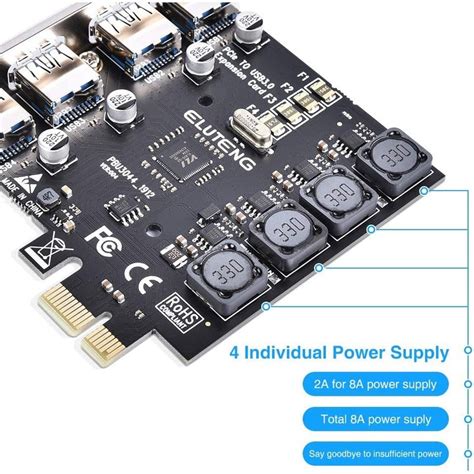 Buy Eluteng Pcie Usb 30 Card 4 Ports Pci Expree To Usb Expansion Card