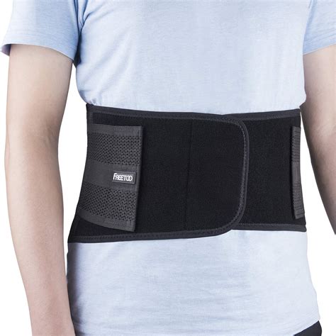 Freetoo Back Brace For Lower Back Pain Relief With Stays Breathable