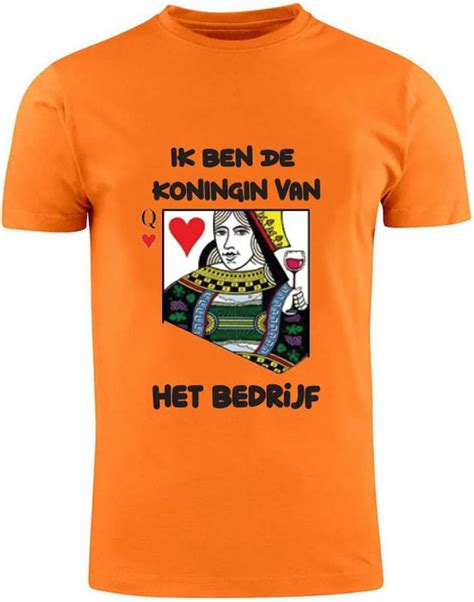 Ik Ben De Koningin Van Het Bedrijf Oranje T Shirt Koningsdag Queen