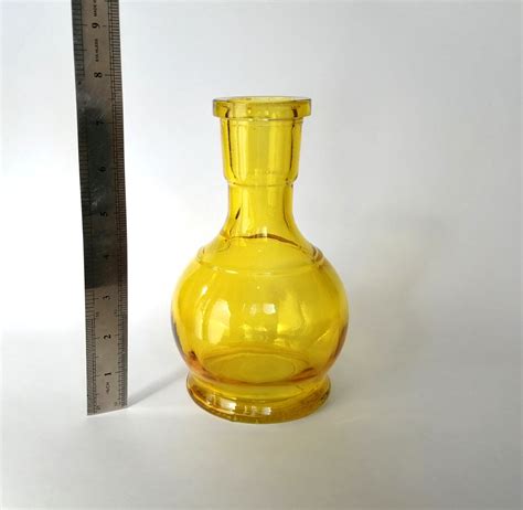 Vintage Yellow Glass Vase Small Hand Blown Glass Vase Yellow Etsy