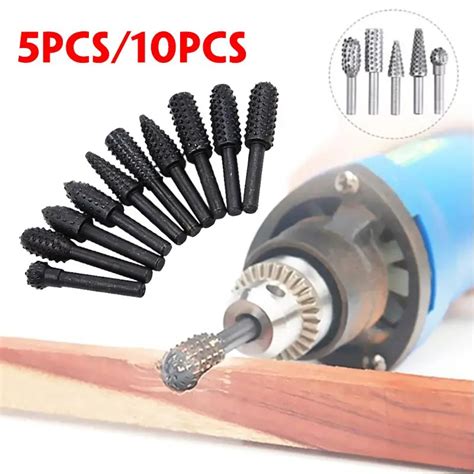 5PCS 10PCS Rasp File Drill Bits Rasp Set Carbon Steel Shank Rotary Burr