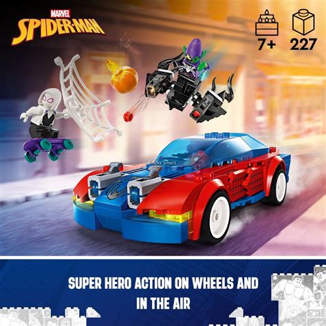 Lego Marvel Spider Man Race Car Venom Green Goblin Building Toy Set