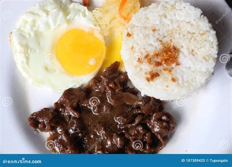 Tapsilog breakfast stock image. Image of tapsilog, fried - 107309425