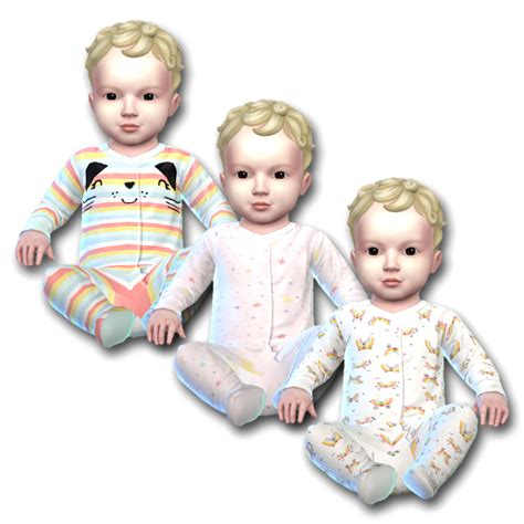 Infant Rainbow Cat Footie Pajamas Screenshots The Sims 4 Create A