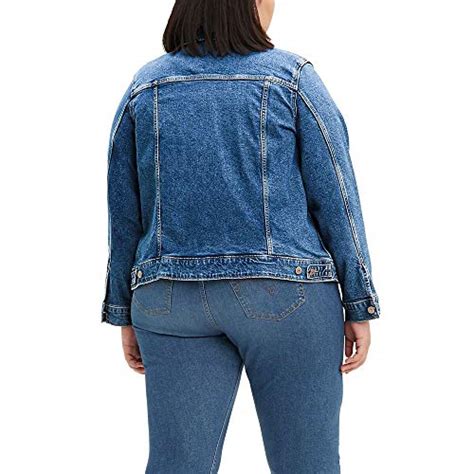 Levis Womens Plus Size Original Trucker Jacket Blue Charmer 2x