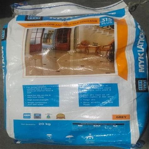 MYK Laticrete 315 Plus Grey Tile Adhesive Bag Packaging Size 20 Kg