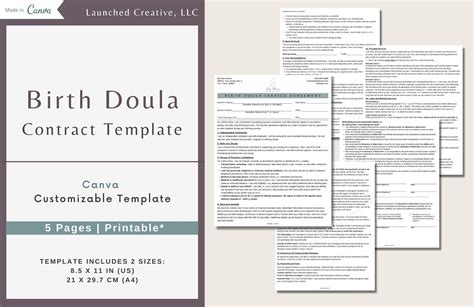 Doula Contract Template Dona