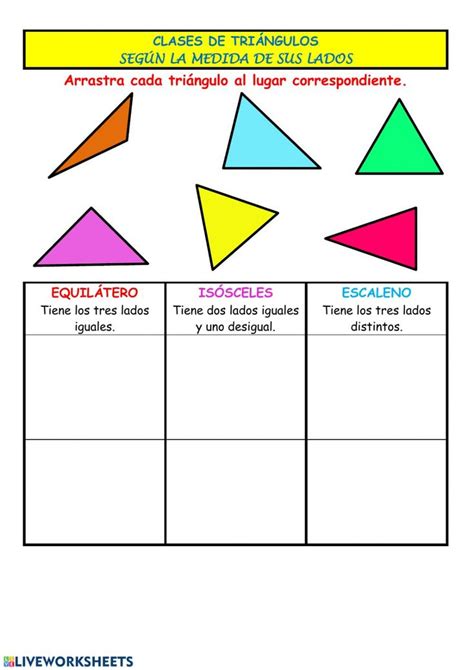 Ejercicio De Clasificar Tri Ngulos Seg N Sus Lados Triangulos Segun