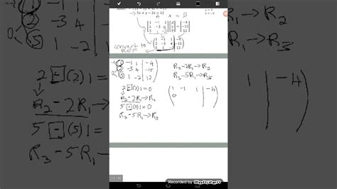 Gaussian Elimination Method Reduce Row Echelon Form Youtube