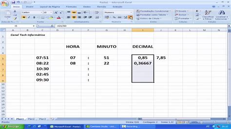 Convertendo Horas Em Números Decimais Excel YouTube