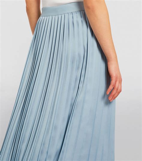 Womens Weekend Max Mara Blue Pleated Midi Skirt Harrods Uk