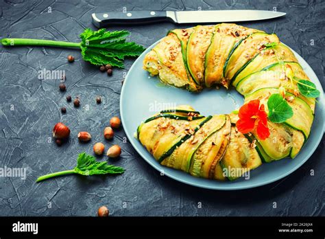 Vegetable Terrine Of Zucchini Stock Photo Alamy