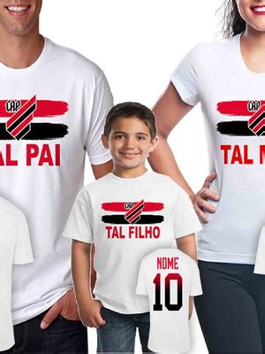 Kit Camiseta Pai Filho Filha Athletico Personalizado Elo