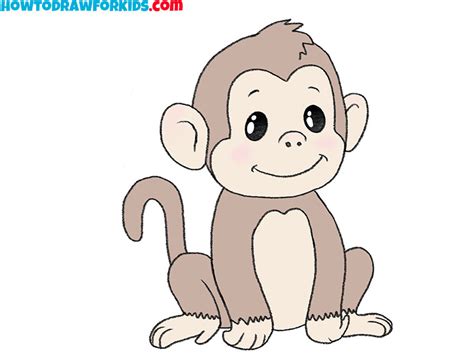 How To Draw A Chimpanzee Easy Drawing Tutorial For Kids