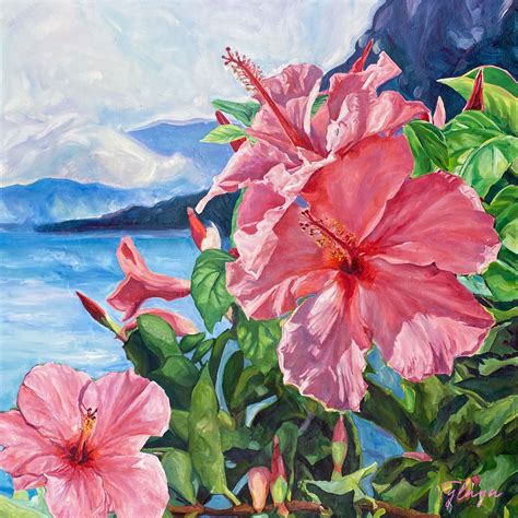 Hibiscus Acrylic Paintings