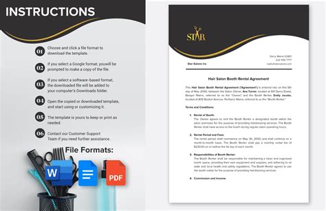 Hair Salon Booth Rental Agreement Template In Word Pdf Google Docs