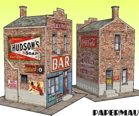 Papermau The Bar An Easy To Build Architectural Paper Model By Papermau Download Now Paper