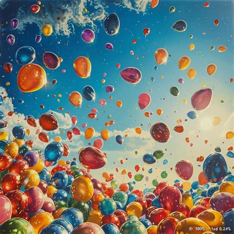 Premium Photo A Painting Of Balloons With The Number On It