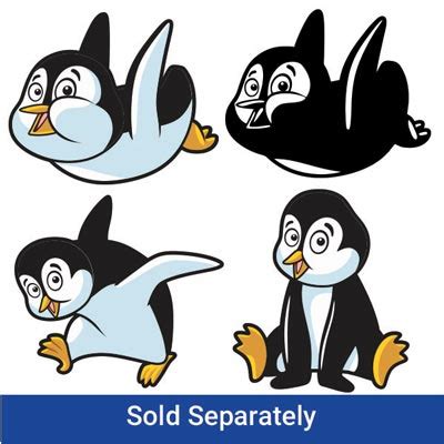 Penguin Sliding Clipart