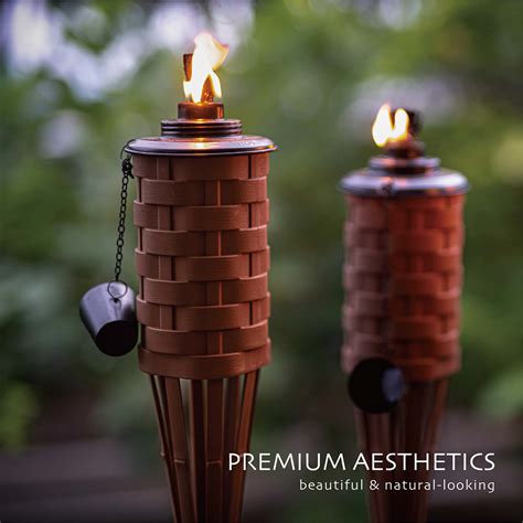 ONETHATCH Bamboo Torch Brown Citronella Tiki Torches