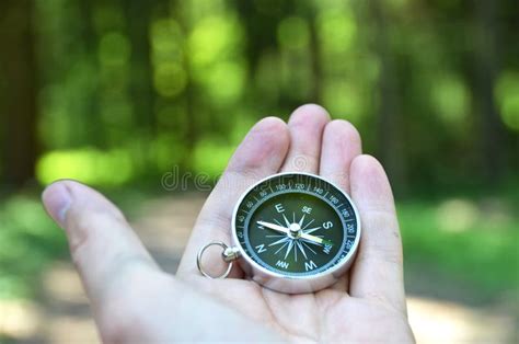 Compass In Hand Stock Photo Image Of Point Melissa Lady 7736