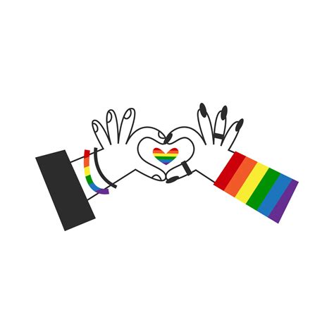 manos hacer arco iris corazón forma gay lgbt bandera símbolo contento orgullo san valentin