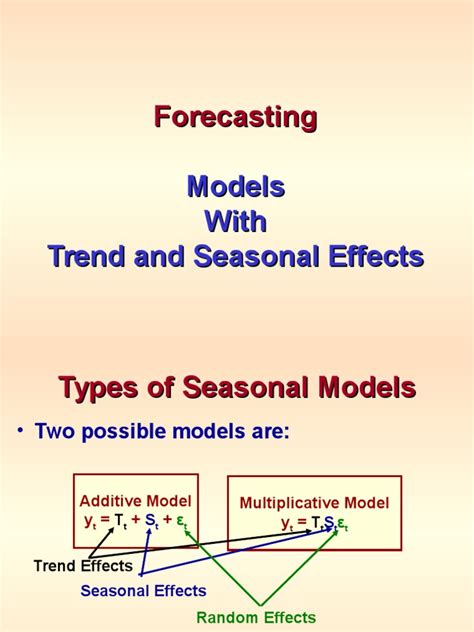 Forecasting Seasonal Models Pdf Seasonality Time Series