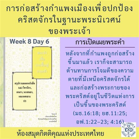 พระคำการบำรุงเลี้ยง Podcasts W8day6 มัดธาย บทที่ 16 ข้อ 18 ฝ่ายเรา