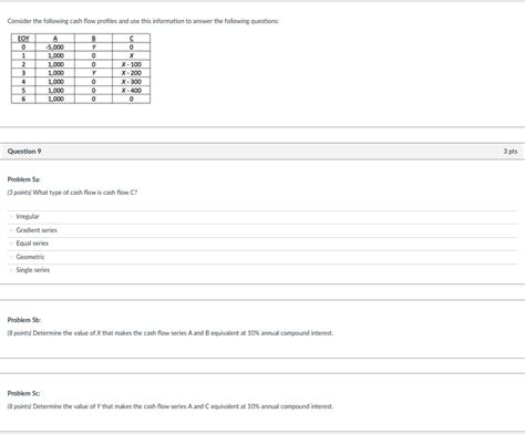 Consider The Following Cash Flow Profiles And Use Chegg