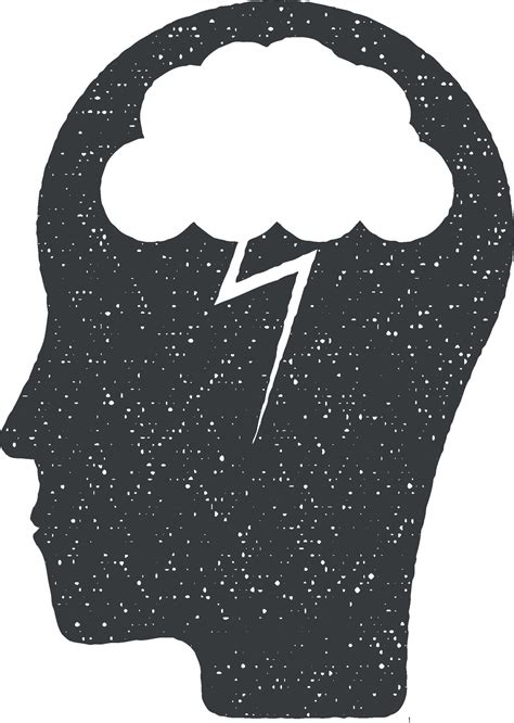 human brain spark vector icon illustration with stamp effect 38036475 ...