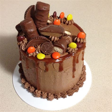 Chocolate Overload Birthday Cake With Reese And Twix R Baking