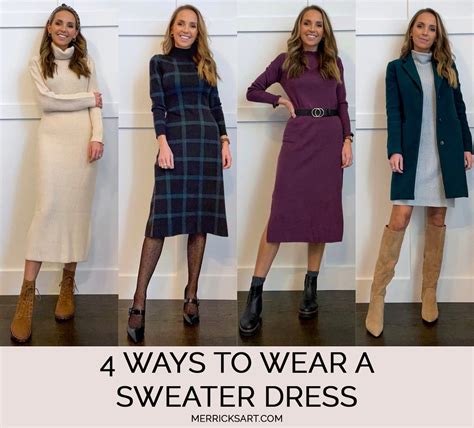 4 Ways to Wear a Sweater Dress - Merrick's Art