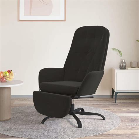 Vidaxl Chaise De Relaxation Avec Repose Pied Noir Velours Pas Cher