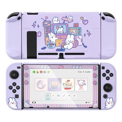 Kawaii Lazy Bunny Nintendo Switch Case Bundle Ookawaii