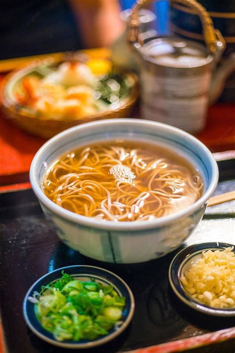 Fondo Comida Tradicional De Fideos Soba Al Estilo De Kyoto Foto E