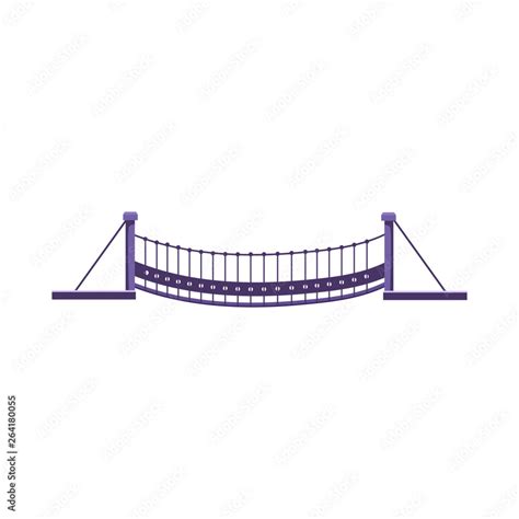 Suspension Bridge Vector Illustration Rope Bridge Footbridge